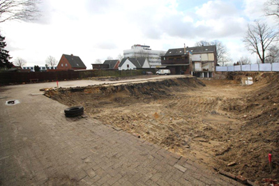 Die Erdarbeiten haben begonnen.